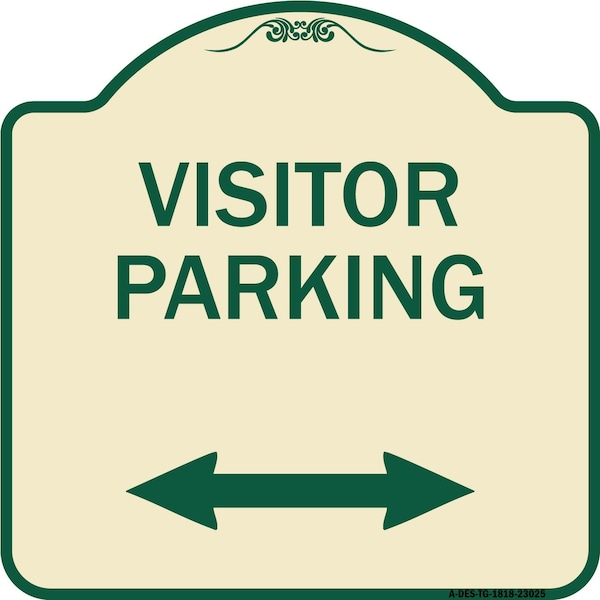 Reserved Parking Visitor Parking Heavy-Gauge Aluminum Architectural Sign, 18" x 18", TG-1818-23025